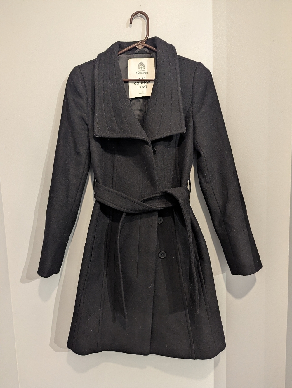 Aritzia Babaton Wool Connor Short Tie Coat